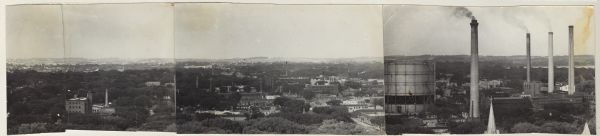 Panoramic elevated view to the northeast from the Capitol Square.