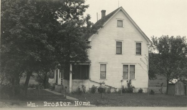 Exterior view of the William Droster home, 5297 Felland Road.