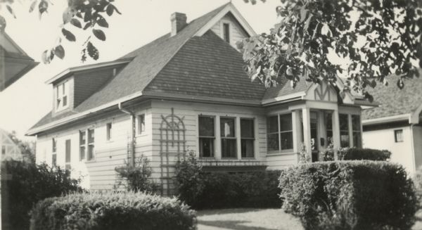 Exterior view of house at 1422 Rutledge Street, the home of Roy Stoddard, built in 1924 by Karrels Building Company.