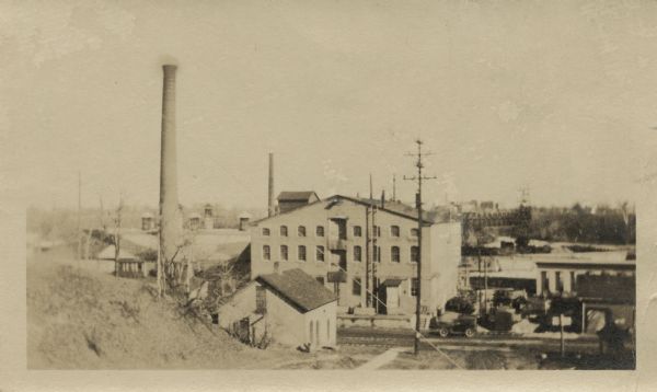 Elevated view from hill of the Atlas Paper Mill owned by the Kimberly Clark Paper Company.