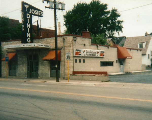 View across street towards Josie's Restaurant, at 906 Regent Street. The eatery was owned by the Schuepbach-Jensen family between 1964 and 2007, before being lost to a fire.