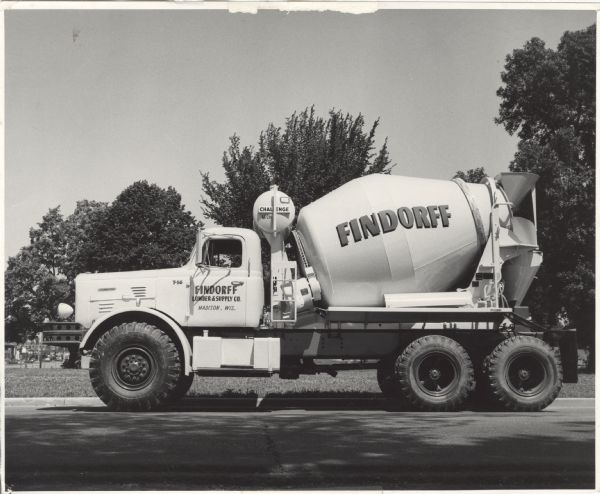 "Redi-Mix" cement truck owned by Findorff Lumber & Supply Company.