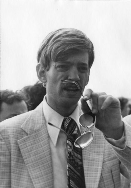 Informal quarter-length portrait of David Duke. Caption on the reverse reads: "Grand Dragon of a Ku Klux Klan in Baton Rouge." He was in South Boston trying to recruit residents.