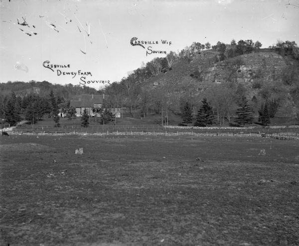 Nelson Dewey farm, showing the house built on the site after Dewey's death. The original house built by Dewey burned in 1873.