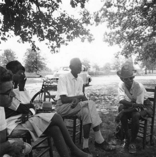 Out-of-doors classes during Freedom Summer at the Freedom School, Priest Creek Baptist Church.