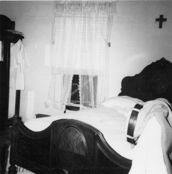 View of a bedroom taken by a civil rights volunteer. "George Washington didn't sleep here, but I was fortunate to do so at Mrs. Thompson's for almost three weeks."