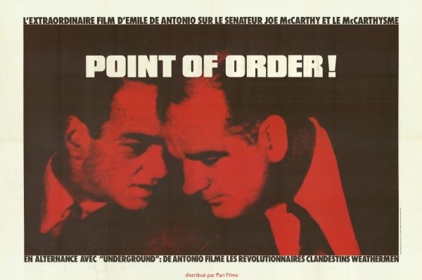 Poster advertising the French release of "Point of Order," Emile de Antonio's 1964 documentary film about the Army-McCarthy hearings.