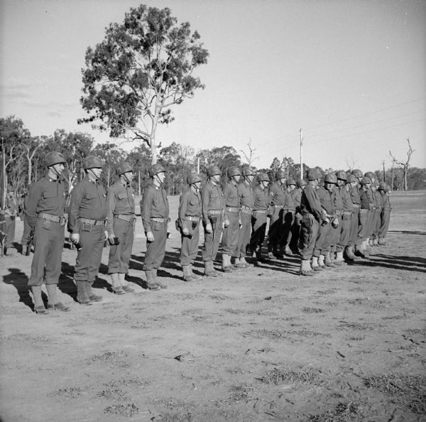 Group portrait of the Distinguished Service Cross and Silver Star Medal recipients at Camp Cable, near Brisbane, Australia.