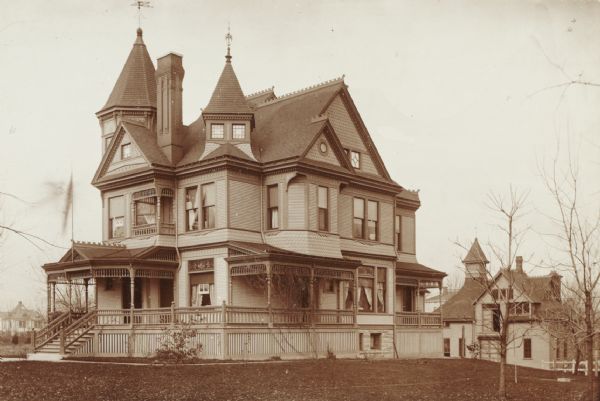 Exterior view from yard of the R.W. Clarke Residence.