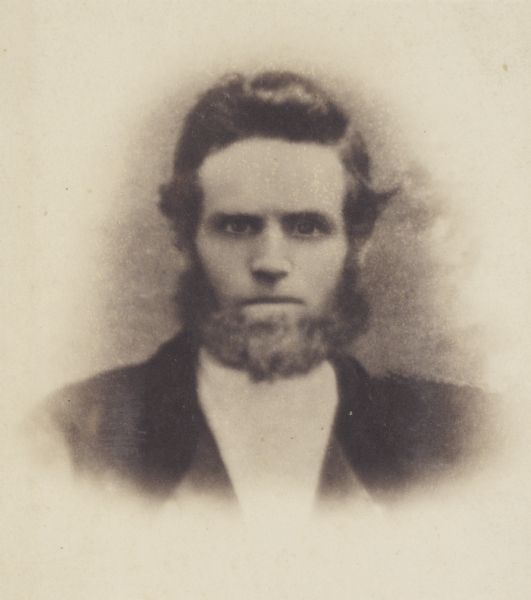 Head and shoulders portrait of an unidentified bearded man, copied from earlier portrait.