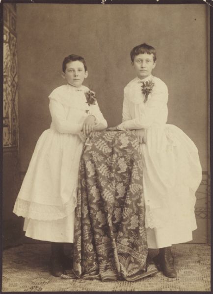 Studio double portrait of two “Wilson girls”.