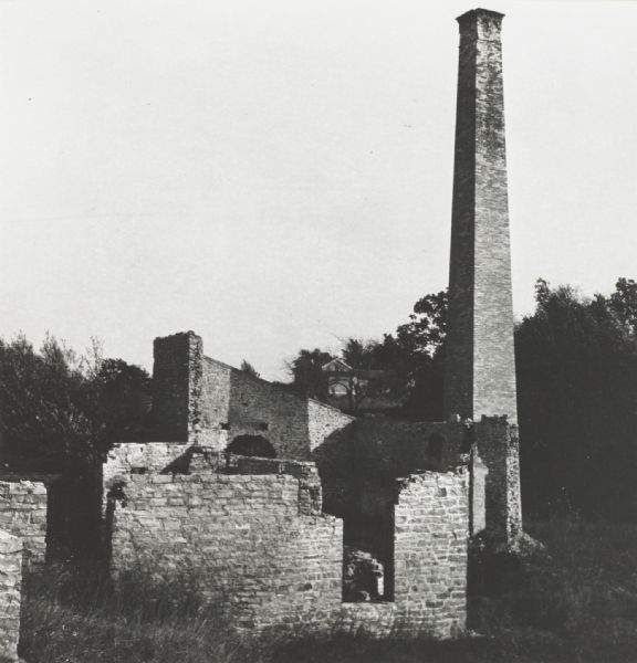 Stone ruins of a small industrial plant.