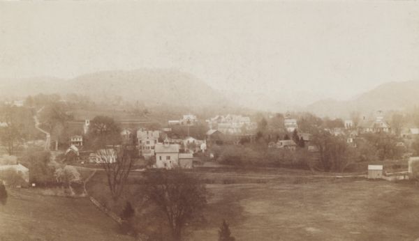 Elevated view of Falls Village from the cemetery looking south. 
