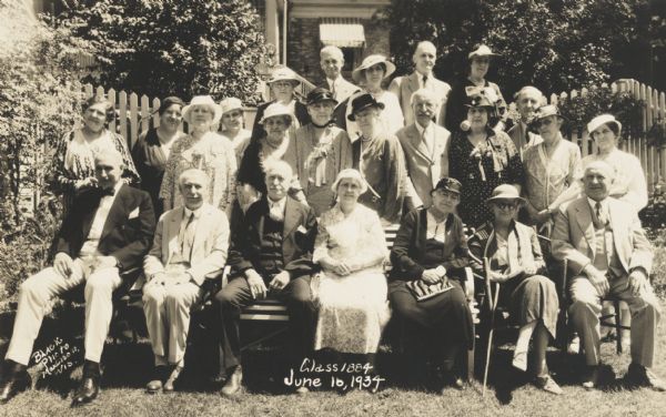 Members of the University of Wisconsin Class of 1884 at their 50th reunion.
