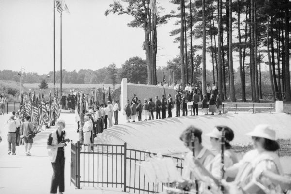 Visitors at the dedication of the Korean War Veterans Memorial of Wisconsin.