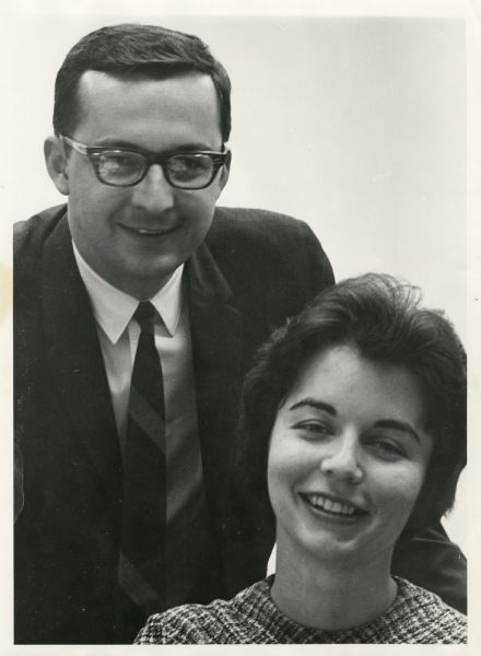 A portrait of Assemblyman David Obey and his wife Joan in his office in the Wisconsin Capitol. Joan Obey was an important factor in Obey's political success and when his portrait was hung in the House Appropriations Committee Chamber she was included in the picture.