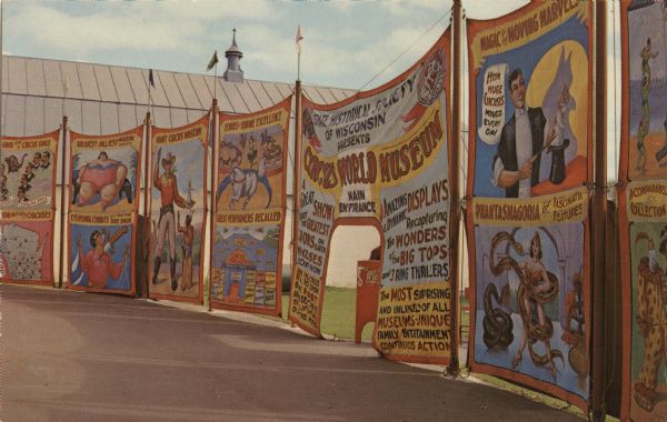 The banner line at the entrance of the Circus World Museum.