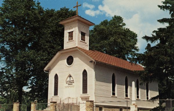 Exterior view of St. Martin's Lutheran Church. Dedicated 1886; used continuously until 1973.