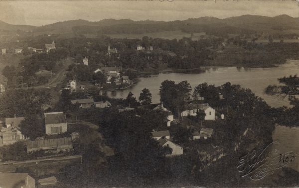 Aerial view of Galesville and Marinuka Lake.