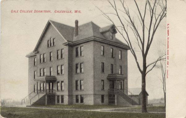 Exterior of a dormitory at Gale College.