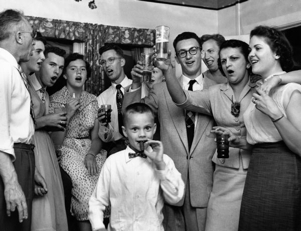 Party following the Frings and Ouellette wedding. The photographer reported "the party is getting raucous."