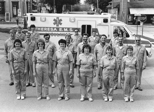 Theresa's Emergency Medical Technicians posing for Emergency Medical Service Week.
