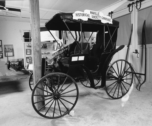 Historic carriage on display at the Mayville Historical Society.