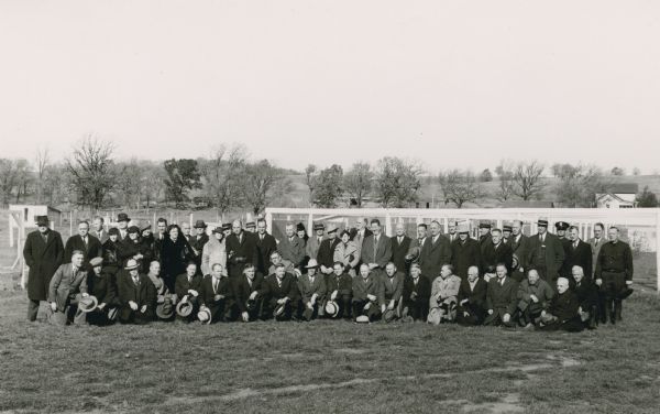 Outdoor group portrait of the state foresters at a meeting of the National Association of State Foresters in Wisconsin, October 28-30th.