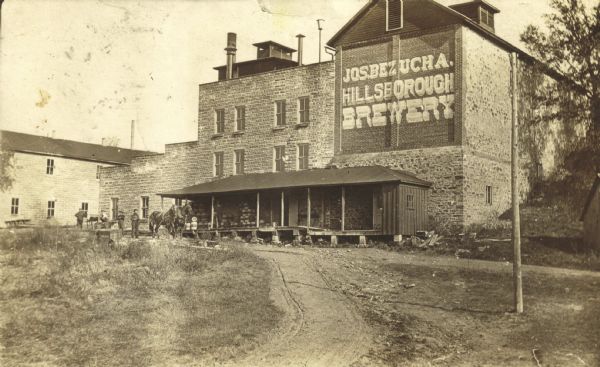 Exterior view of the Hillsboro Brewery when it was operated by Joseph Buzucha in the early 1900's.