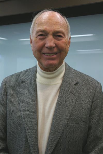 Posed portrait of Bart Starr, Pro Football Hall of Famer and Former Green Bay Packer quarterback and coach at a Boy Scouts of America press conference in the Marriott Hotel.