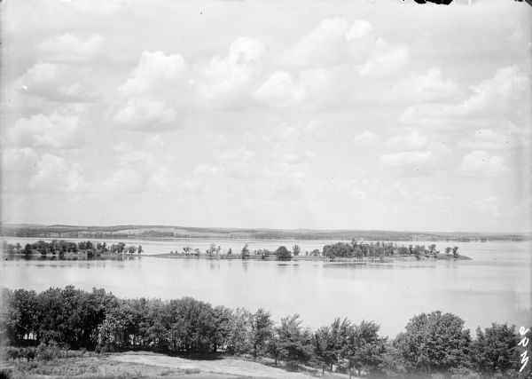 Elevated view from hill of Picnic Point, located on the south shore of Lake Mendota.
