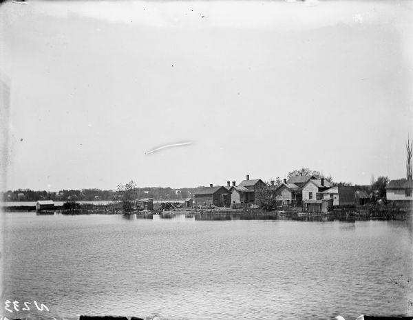 A view of Madison from a lake shoreline. Unknown location.