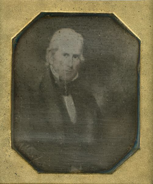 Sixth plate daguerreotype of a painting of Colonel Robert Weakley. Col. Weakley served as a Representative from Tennessee; born in Halifax County, Va., July 20, 1764; attended Princeton (N.J.) schools; joined the Revolutionary Army at the age of sixteen and served until the close of the Revolutionary War; moved in 1785 to that part of North Carolina which later became Tennessee and engaged in agricultural pursuits; member of the North Carolina convention that ratified the Constitution of the United States in 1789; member of the first State house of representatives in 1796; elected as a Republican to the Eleventh Congress (March 4, 1809-March 3, 1811); appointed United States commissioner to treat with the Chickasaw Indians in 1819; member of the State senate in 1823 and 1824, serving as president in 1823; member of the State constitutional convention in 1834; died near Nashville, Tenn., February 4, 1845.