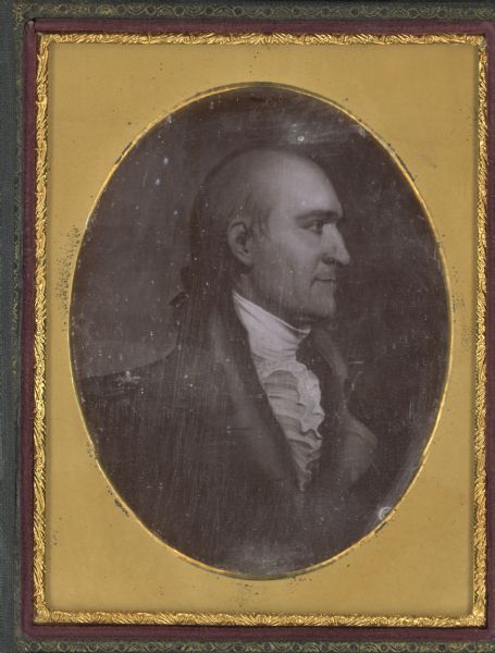 Quarter plate daguerreotype of a painting of Colonel Robert Patterson (1753-1827). Patterson was a pioneer settler to both Kentucky and Ohio. He served in the Revolutionary War.