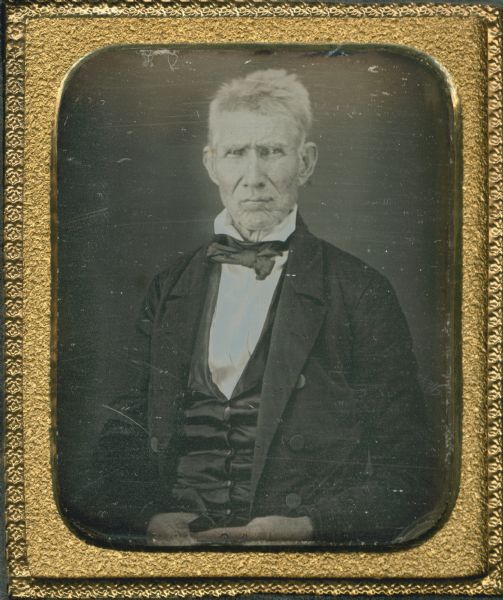 Sixth plate daguerreotype. Waist-up portrait of Judge Christopher S. Wood. Wood fought with General Simon Kenton. Hand coloring on cheeks.