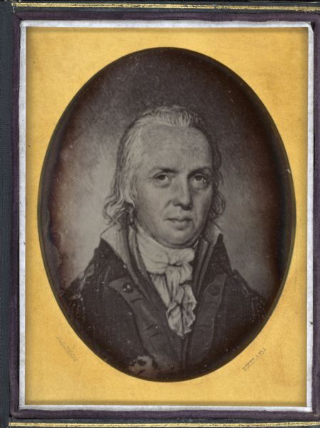 Quarter plate daguerreotype of a painting of General Josiah Harmar. General Harmar fought for the United States against Native Americans in the 1780's and 1790's in an effort to gain control of the Northwest Territory. General Harmar resided in Pennsylvania. The painting of General Harmar was done by the artist Raphaelle Peale. The original painting is on display in the Diplomatic Reception Rooms of the U.S. Department of State.