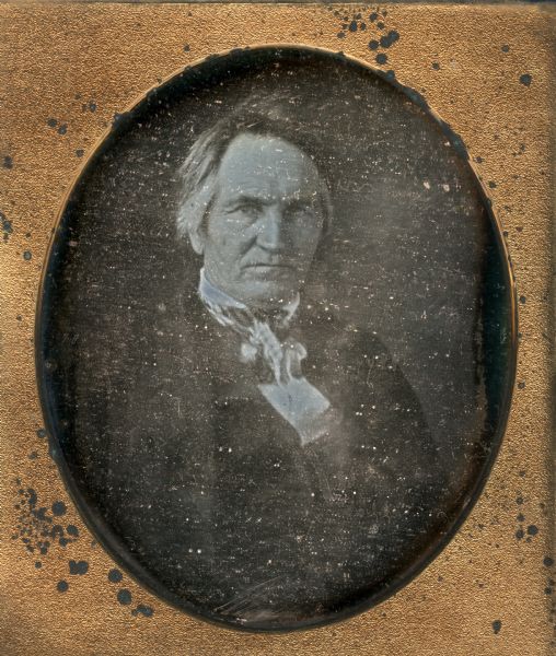 Sixth plate daguerreotype portrait of John Brady of Virginia, son of Captain Samuel Brady.  Half-length, facing front with torso turned slightly to right.