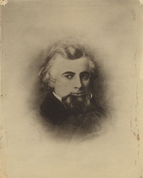 Head and shoulders vignetted portrait of Governor William A. Barstow.