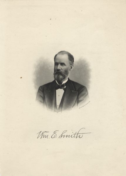 Quarter-length vignetted portrait of Wisconsin's 14th governor William E. Smith.