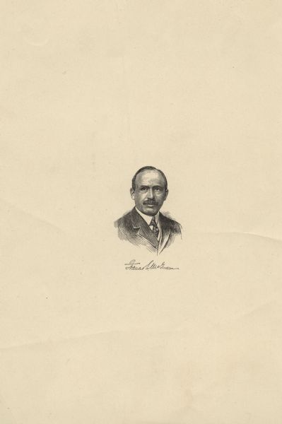 Quarter-length portrait engraving of Francis E. McGovern, Wisconsin's 22nd governor. McGovern's signature is reproduced below the portrait.