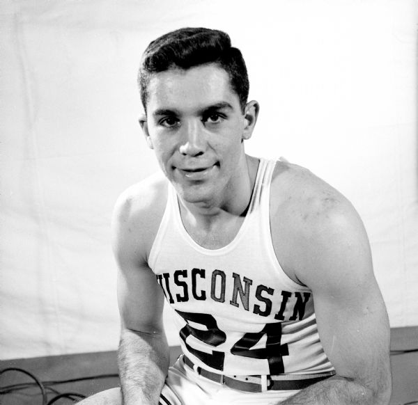 Ron Weisner, #24, starter on the 1954 Wisconsin basketball team.