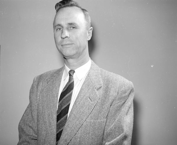 Portrait of Madison West High School principal R.O. Christoffersen, 2635 Kendall Avenue. Christoffersen has been principal since the school opened in 1930.