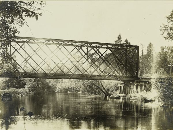 The Duluth, South Shore, and Southern Railroad Bridge, which spans the Presque Isle River 