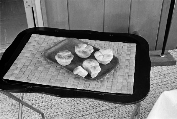 Sweet Potato Rolls won second place in yeast breads in the Wisconsin State Journal Cookbook contest.  The recipe was submitted by Mrs. Clarence Bollant, Livingston, Wisconsin.