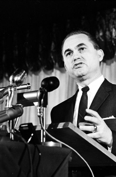 Alabama governor George C. Wallace announces his filing as a presidential candidate. The Wallace slate of sixty delegates will oppose the favorite son slate headed by governor John Reynolds in the Democratic primary.
