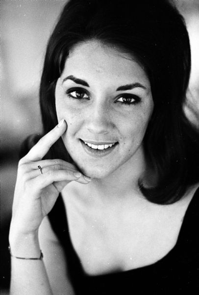 Portrait of University of Wisconsin student Abbie DeBuhr, winner of the 1964 Miss Madison contest.