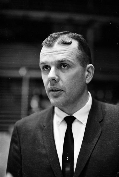 Waukesha High School Blackshirts basketball coach Charles Miller (34).
One of eight teams to participate in the 1964 WIAA boy's state basketball tournament at the U.W. Field House.