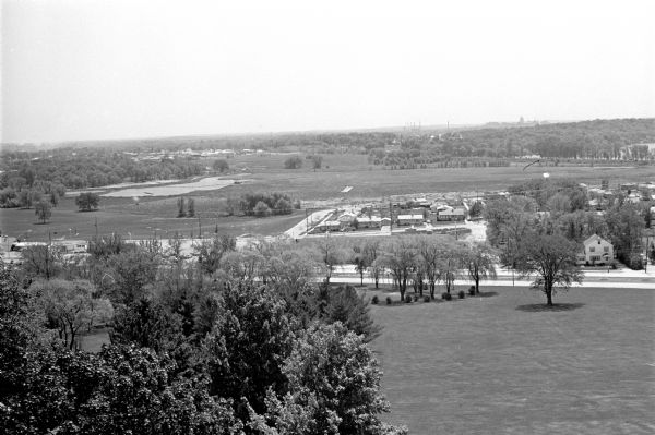 Elevated view from Lake View Sanatorium looking south over Mendota Hills sub-division and Warner Park.