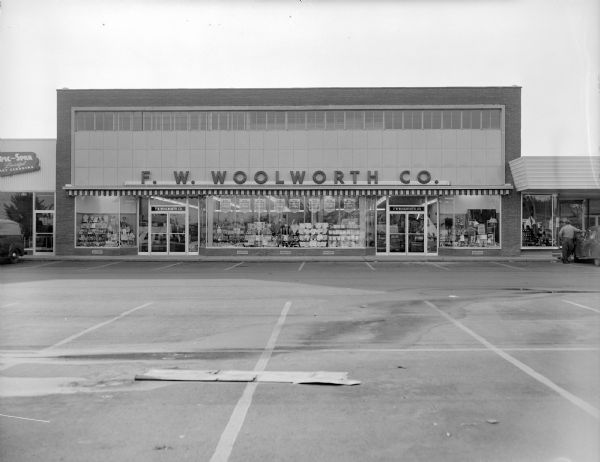 Exterior of the F.W. Woolworth Company in the Madison East Shopping Center, 2925 East Washington Avenue.