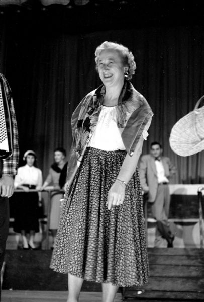 Helen Hillner at a rehearsal for the PTA-sponsored production of "Ship Ahoy" put on to raise funds for underprivileged students at West High School.